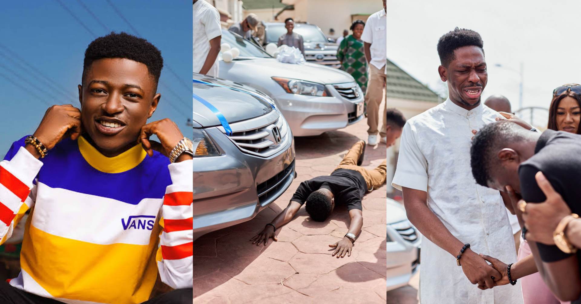 Music artist, Godfrey Gad overjoyed as Moses Bliss gifts him a car