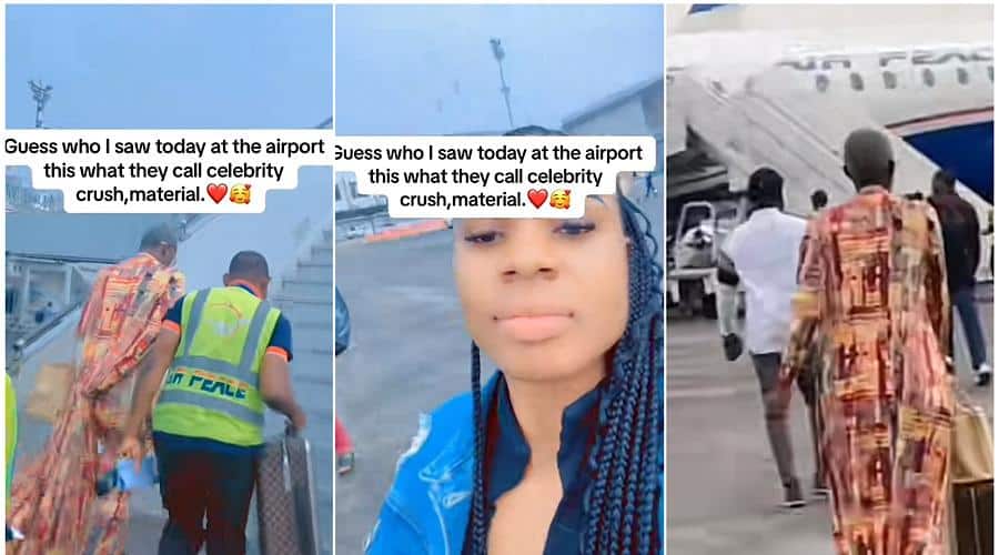 Nigerian lady shares rare video of Warri Pikin at airport