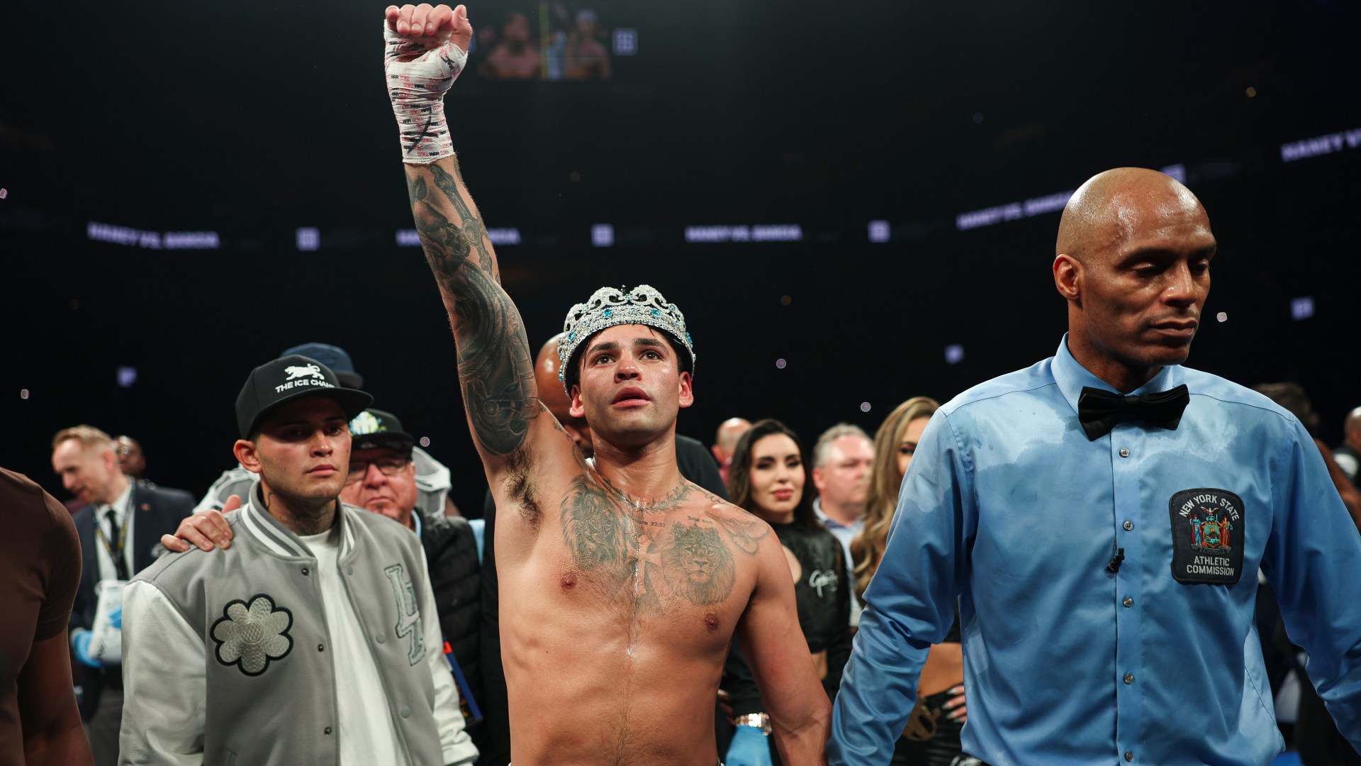 Ryan Garcia wears insane crown worth $1m with over 15,000 diamonds and 1kg of gold for ring walk for Devin Haney fight