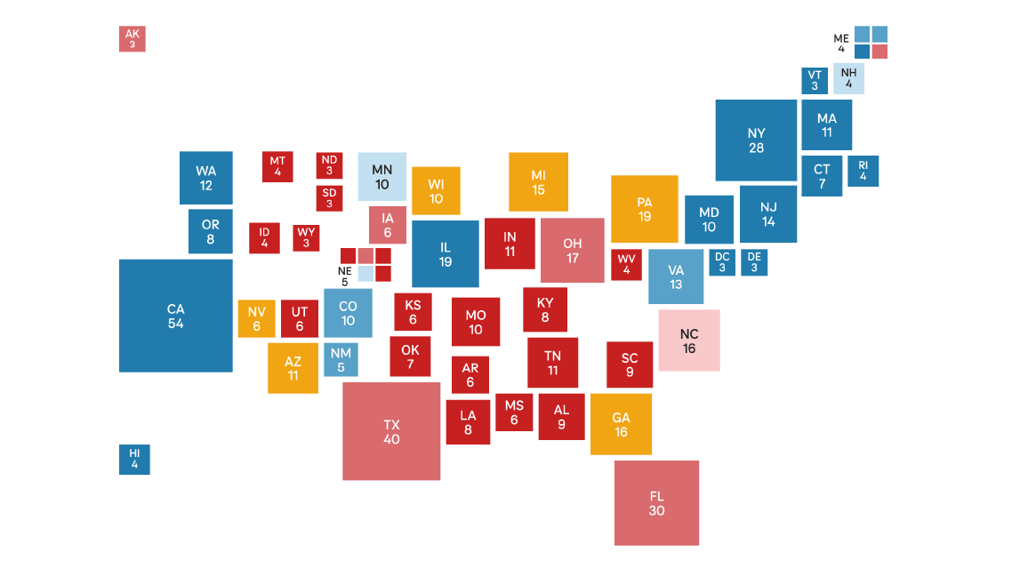 This is what the 2024 map might look like on election night : NPR