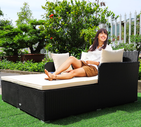 Costway Outdoor Patio Daybed Cushioned Sofa only $189.99 shipped!