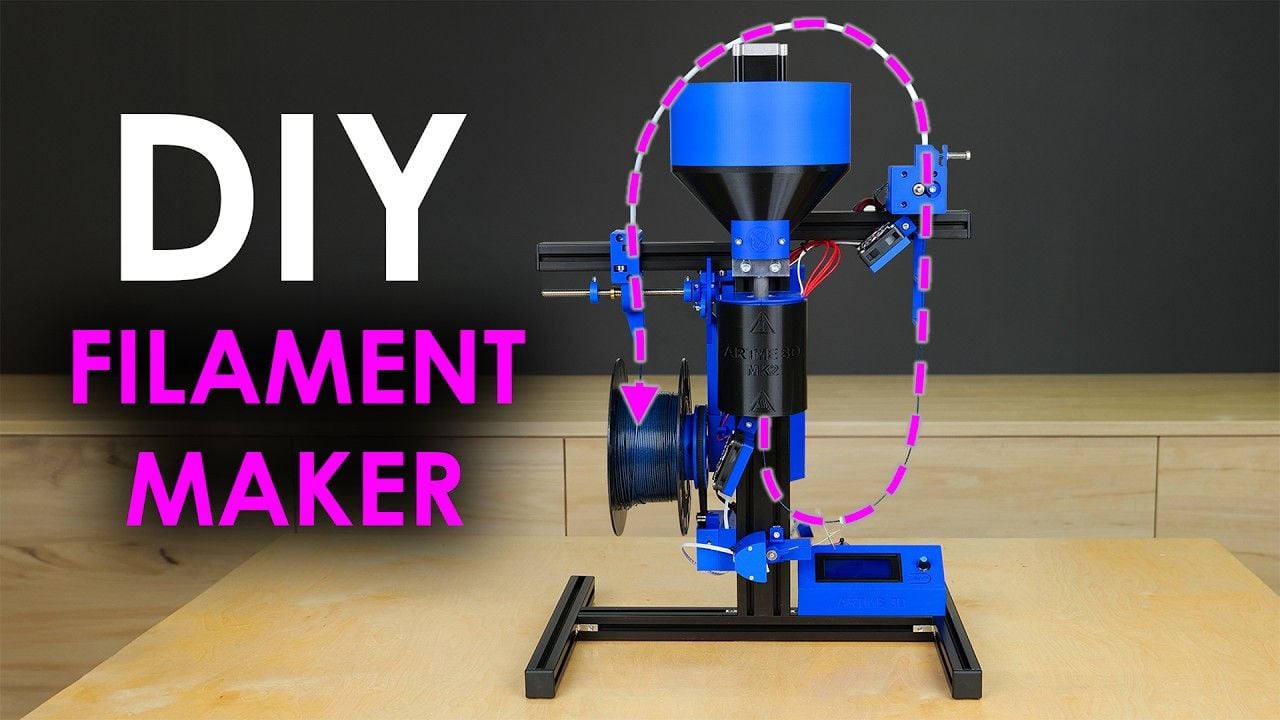 DIY 3D print recycler and filament maker : Artme3D MK2