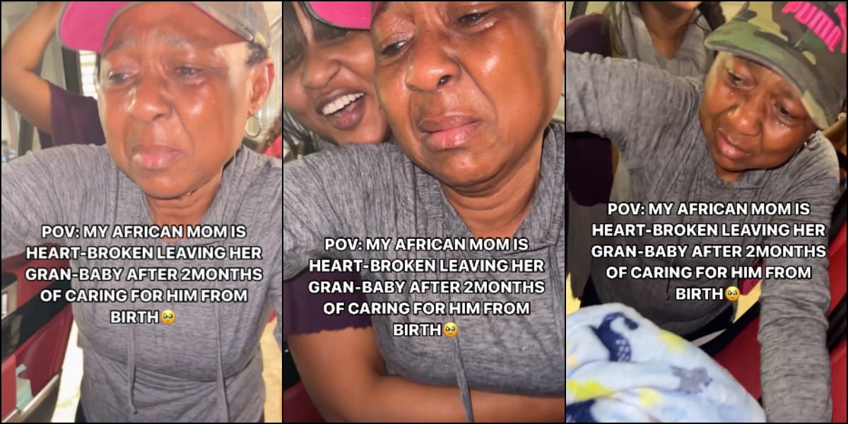 Grandma gets emotional as she bids farewell to grandchild after 2 months of ‘Omugwo’ in US