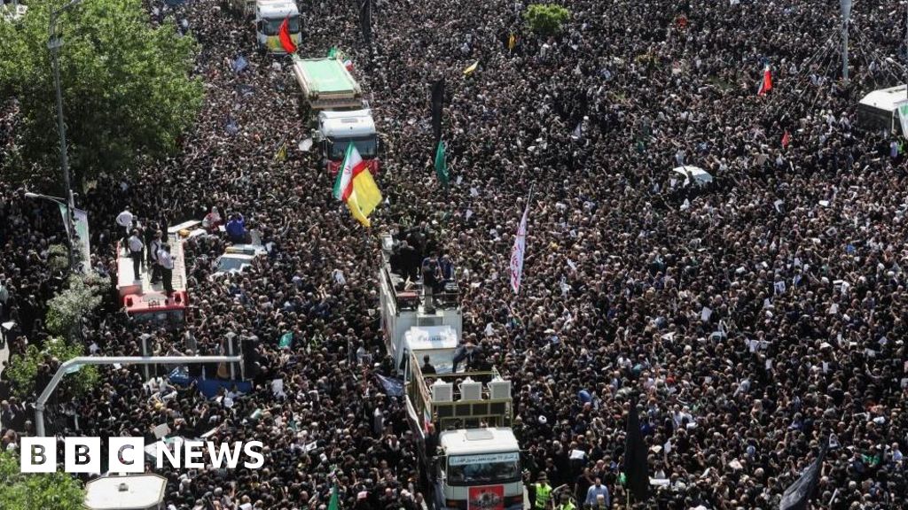 Iran’s supreme leader leads prayers at Ebrahim Raisi funeral