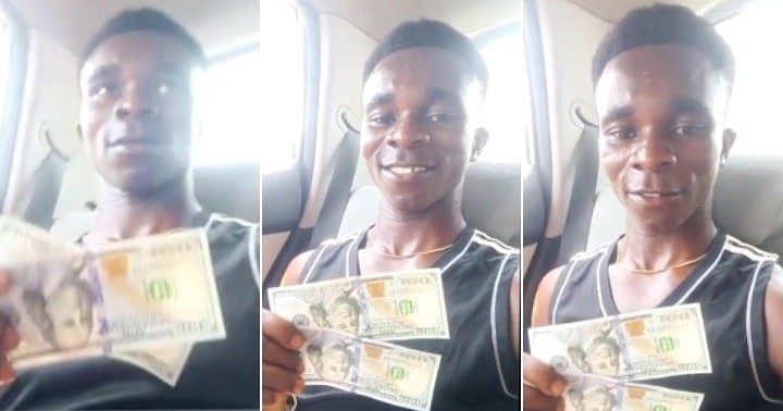 Man’s reaction trends after seeing and holding dollars for first time