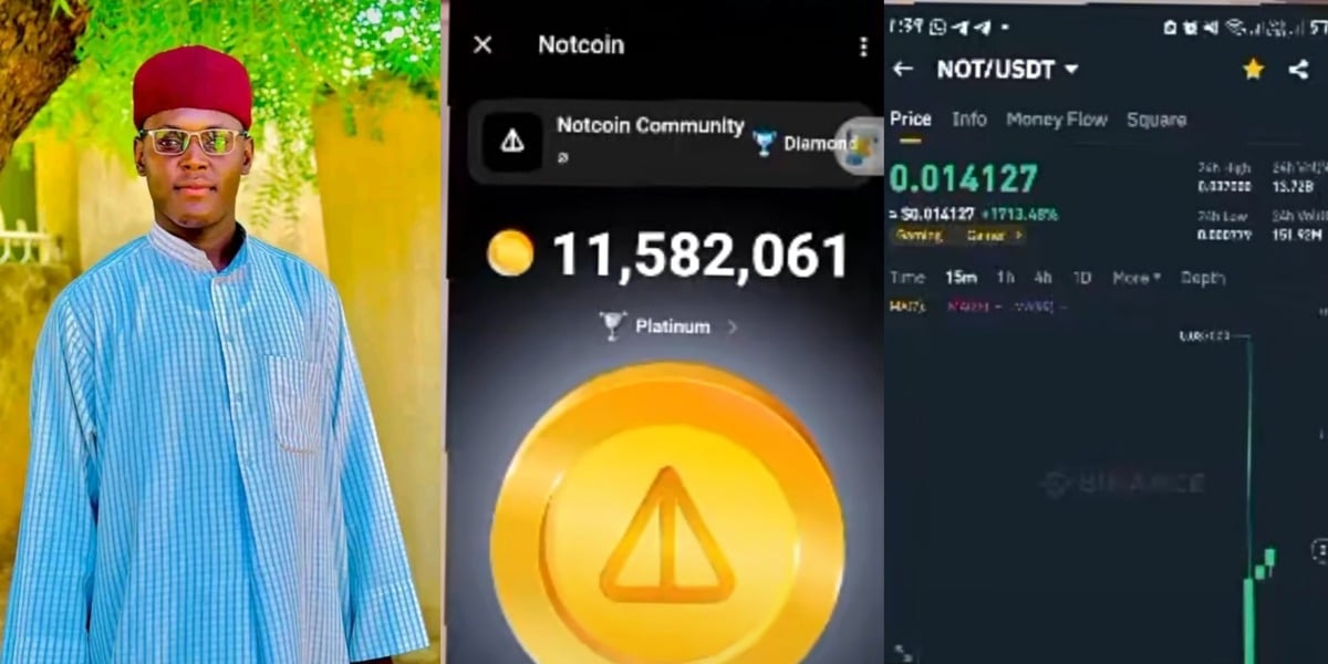 Nigerian man earns $300 from Notcoin tapping, shares proof online