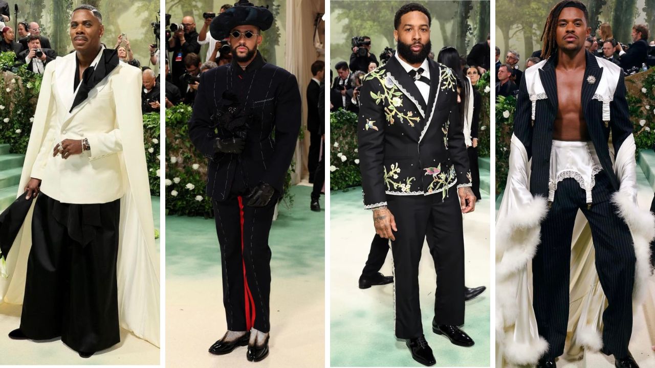 Our Top 10 Best-Dressed Men at The Met Gala 2024 including Coleman Domingo in Willy Chavarria, Bad Bunny in Maison Margiela, Odell Beckham Jr, in Bode, Jeremy Pope in Tanner Fletcher + More!