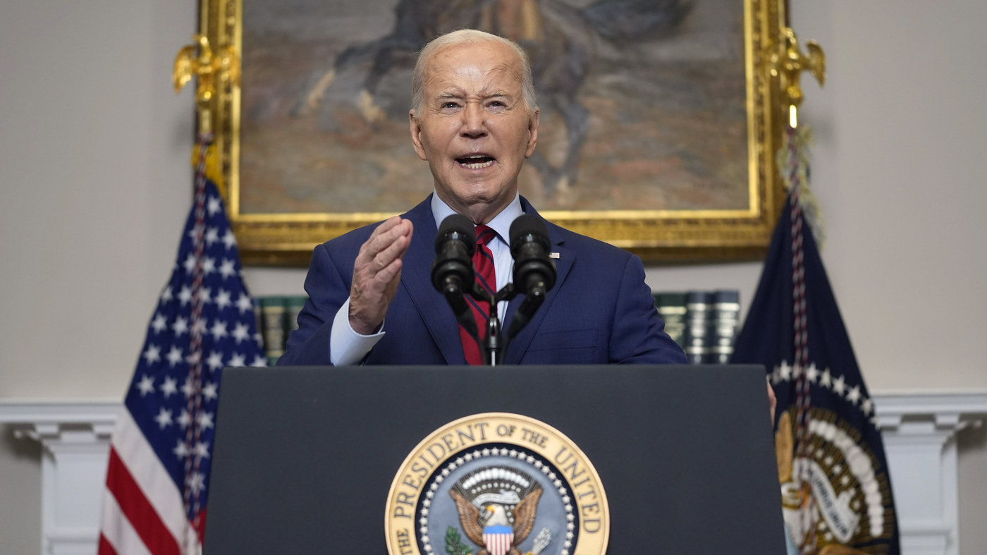 President Biden supports campus protests but denounces any form of hate speech : NPR