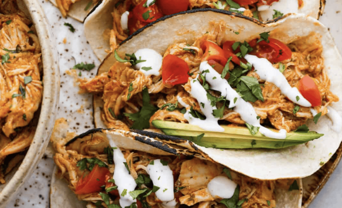 Slow Cooker Ranch Chicken Tacos