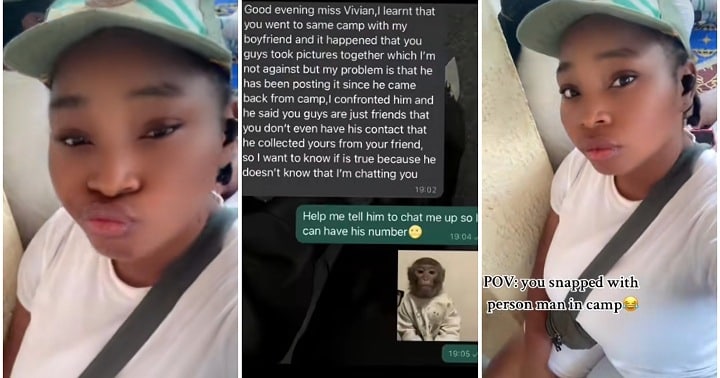 Suspicious lady slides into female corper’s DM over her man