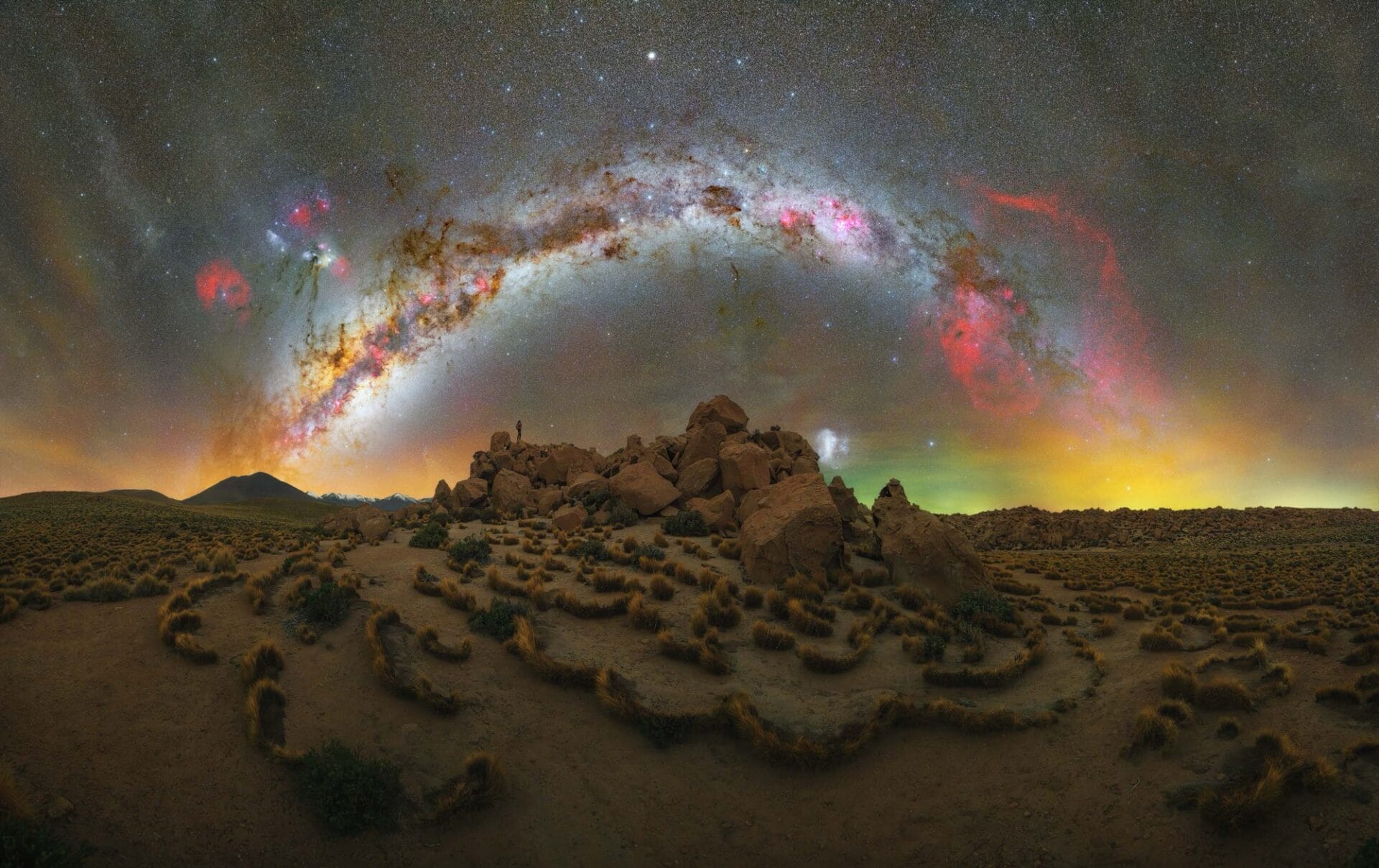 the brilliant star studded milky way above a desert