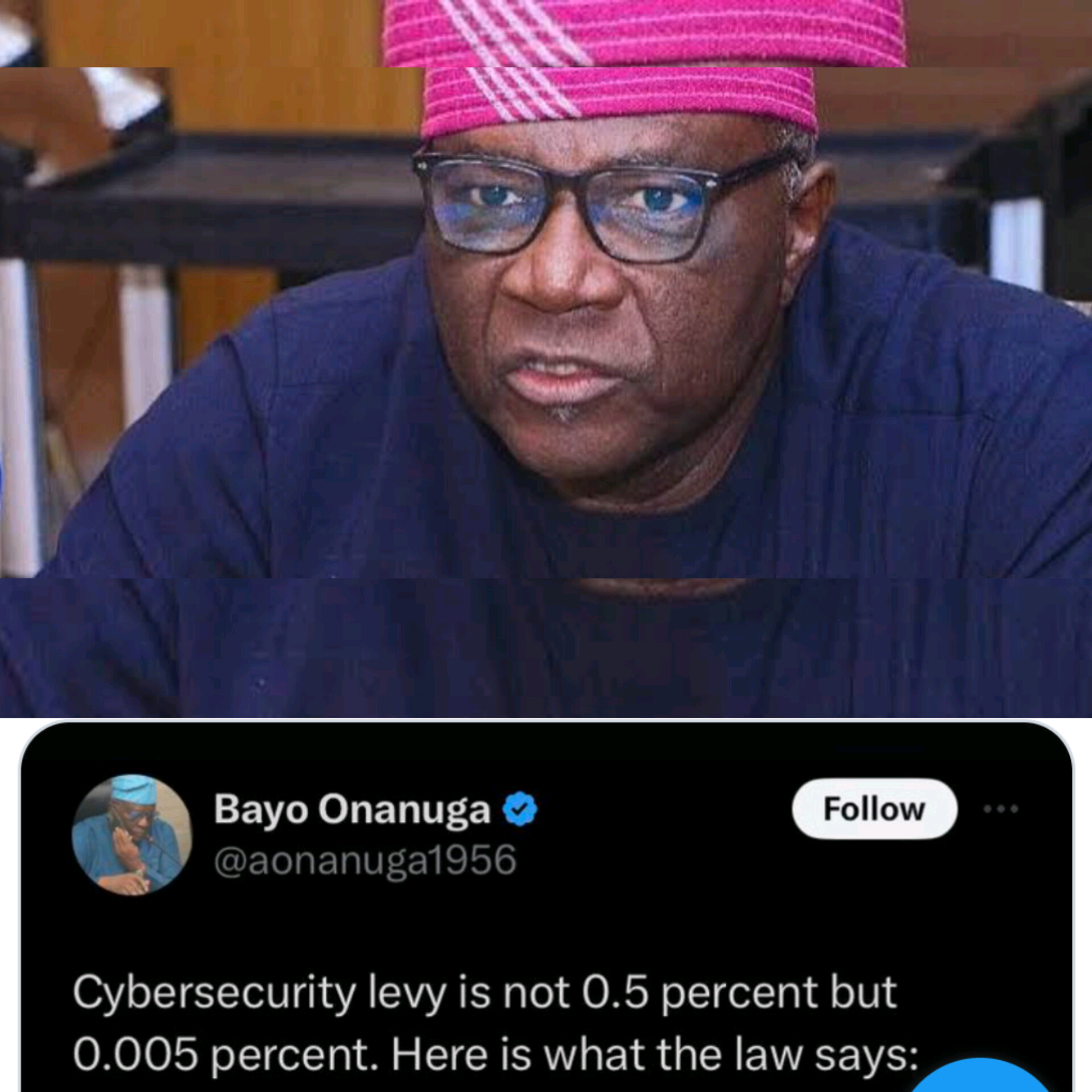 Tinubu’s Aide Bayo Onanuga Forced To Delete Twitter Post After Nigerians Blast Him For Saying Cyber Security Levy Is 0.005% Not 0.5% – TheNGblog