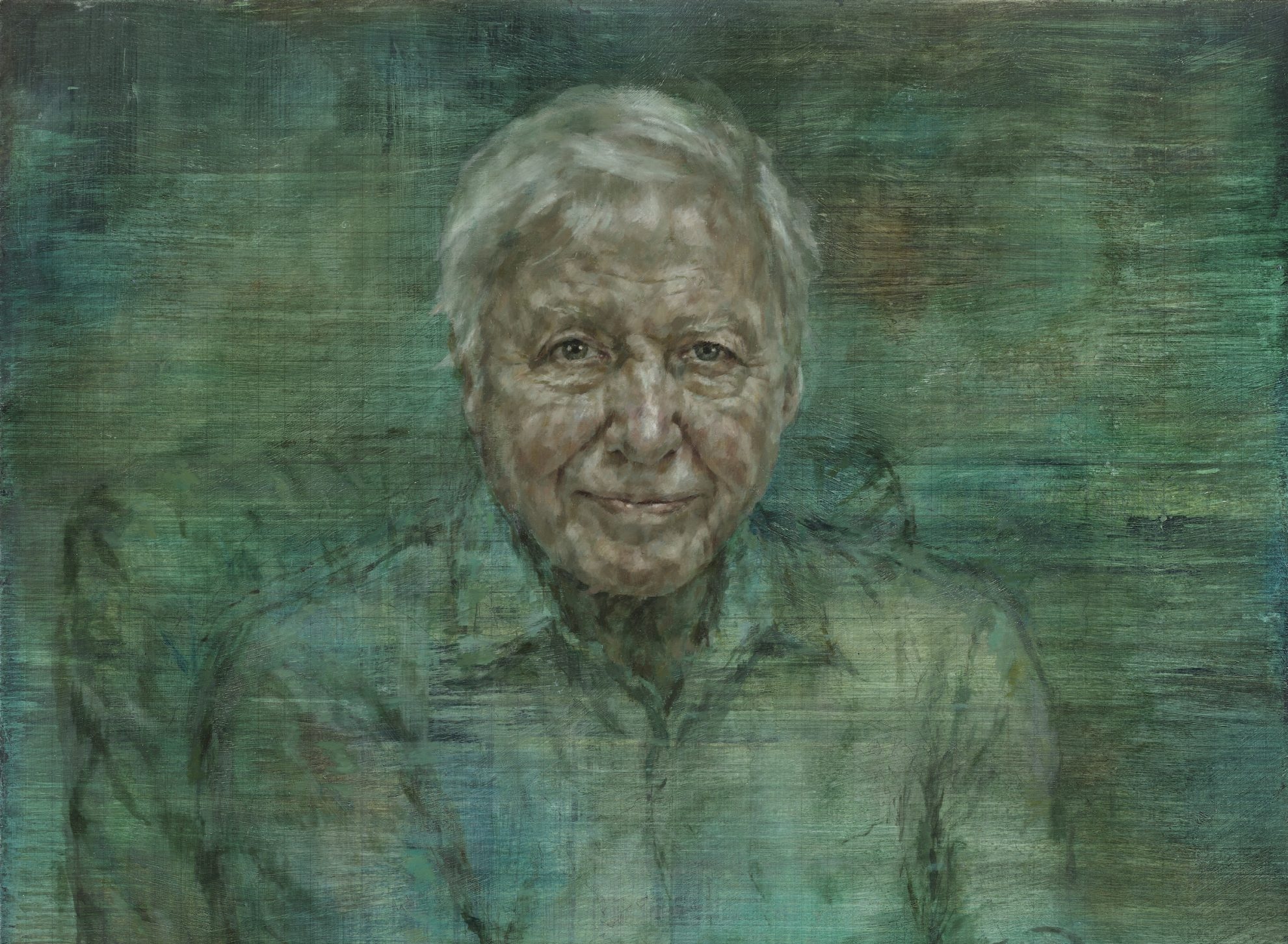 Artist of Fiery King Charles Portrait Debuts Moss-Green Attenborough Painting