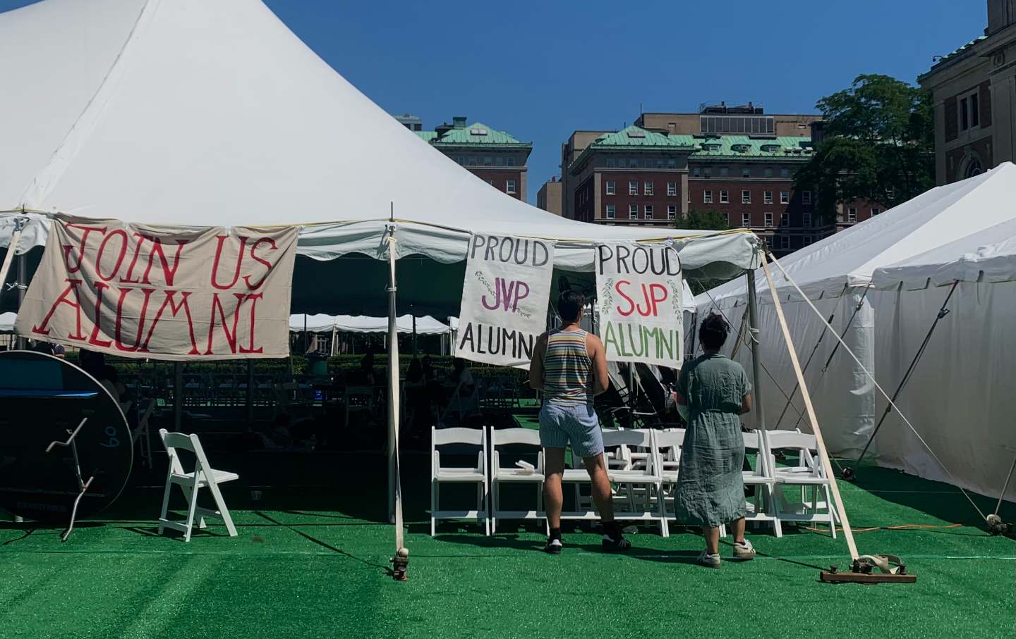 As Columbia Alumni Returned to Campus, So Did the Encampment