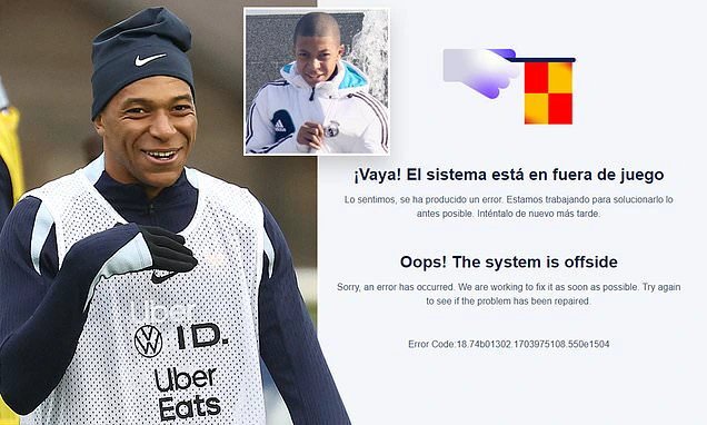 BREAKING: Real Madrid’s Website Crashes After The Signing Of Kylian Mbappe – TheNGblog