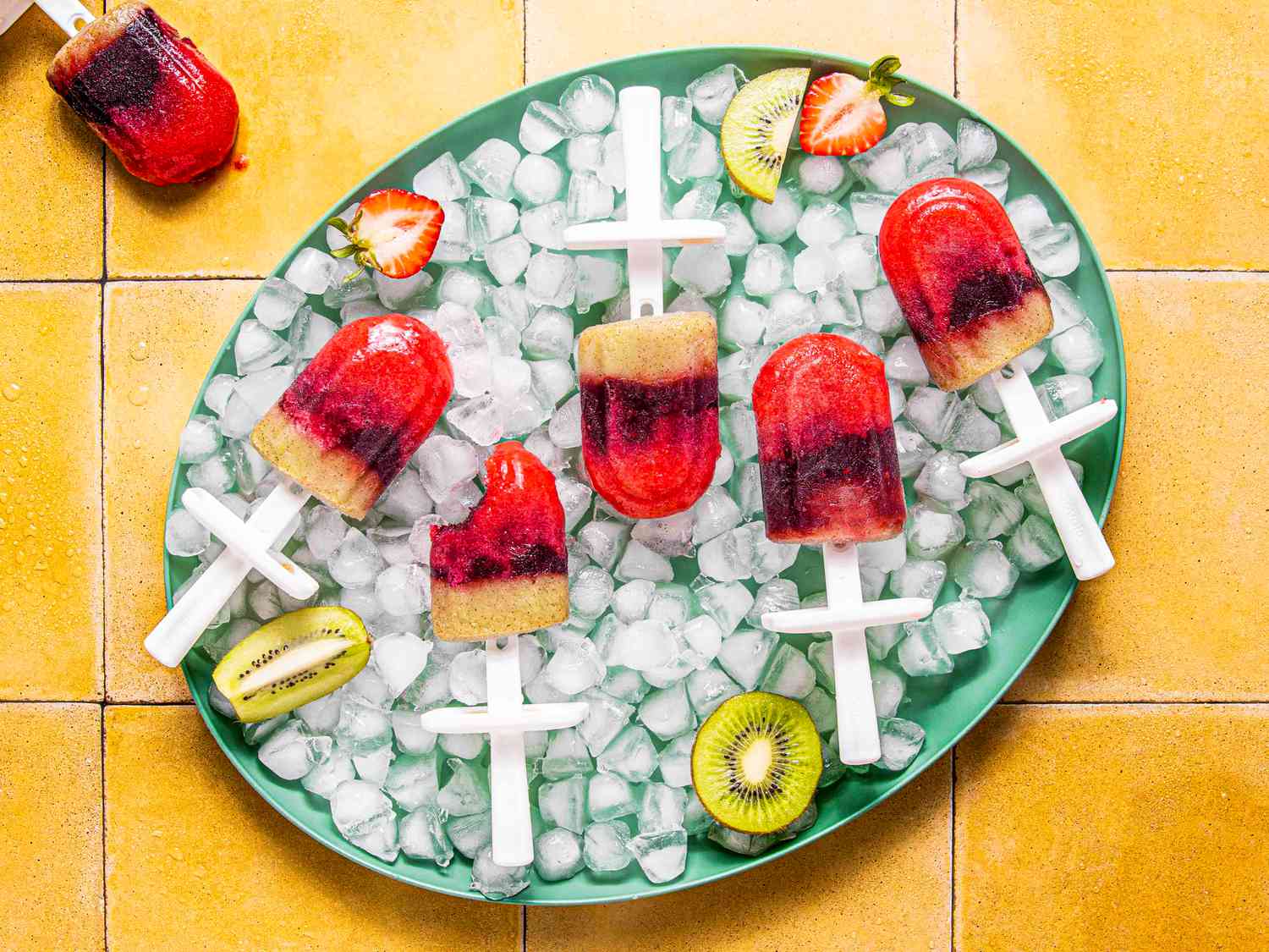 Berry and Kiwi Pan-African Flag Popsicles Recipe for Juneteenth