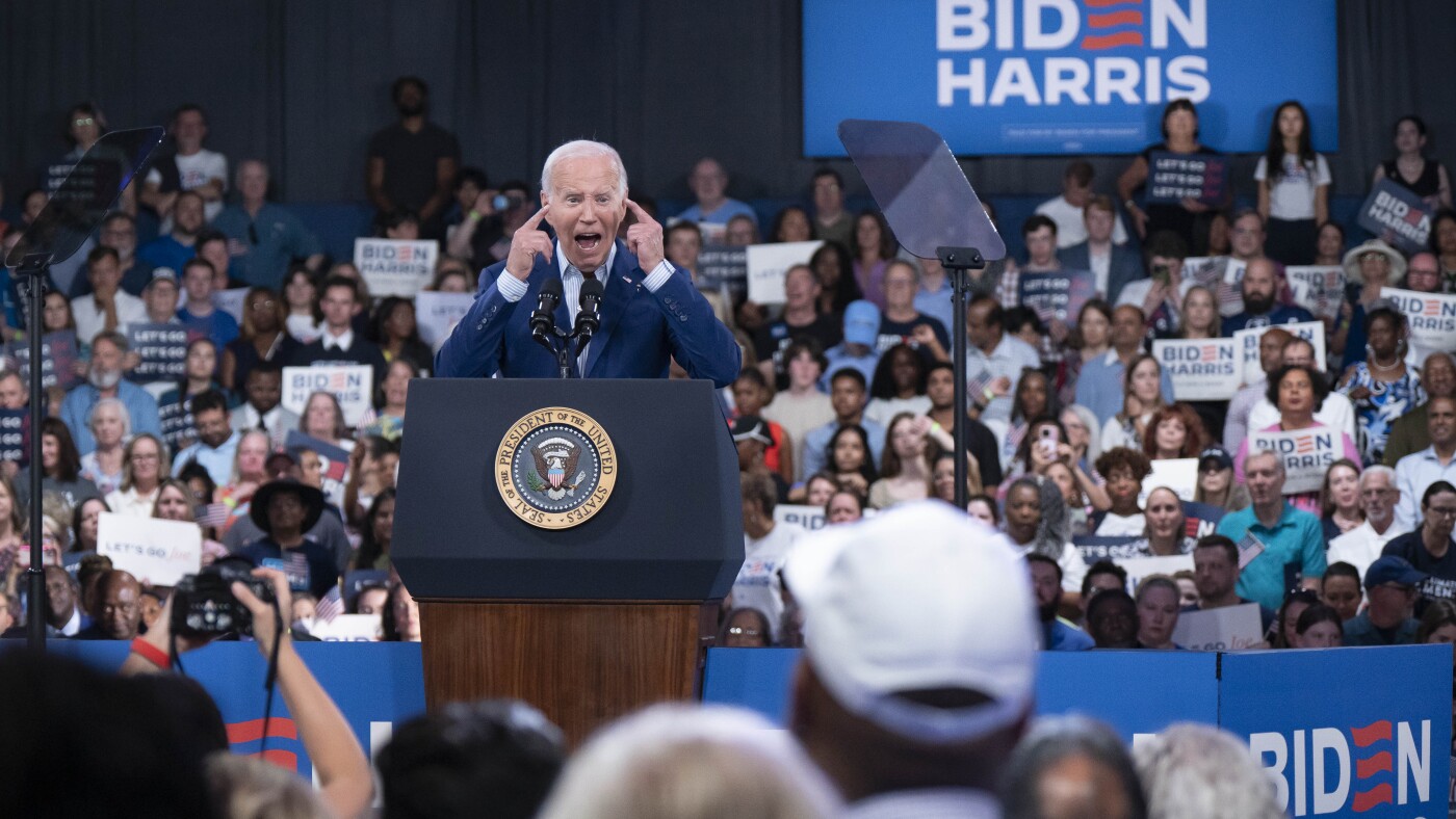 Biden says ‘I can do this job’ in first rally after lackluster debate : NPR