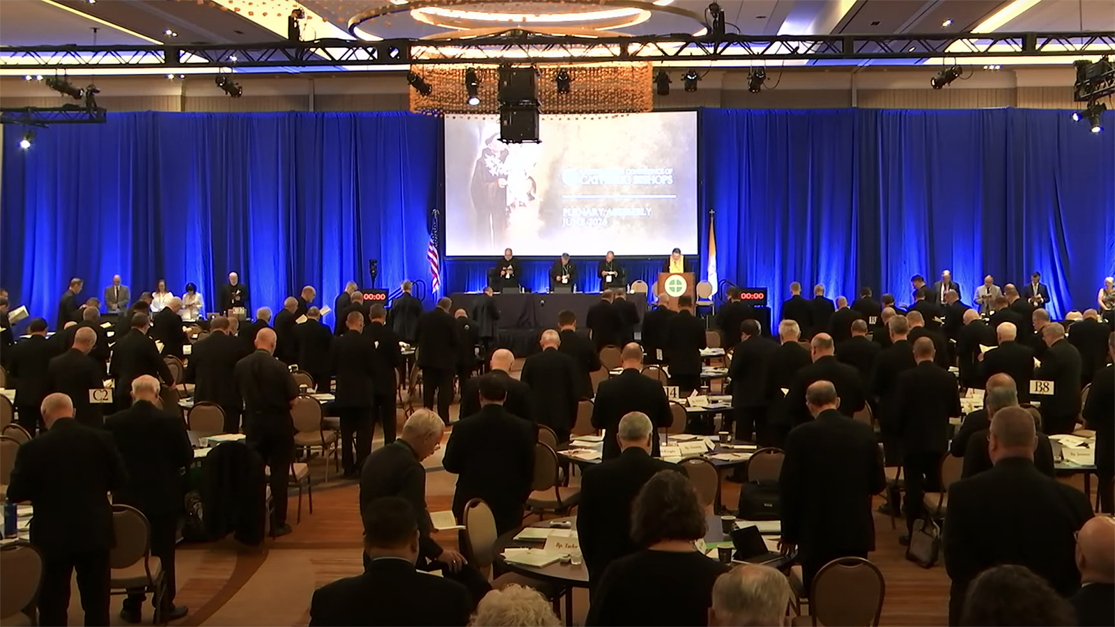 The U.S. Conference of Catholic Bishops holds its spring 2024 plenary meeting in Louisville, Ky. (Video screen grab)