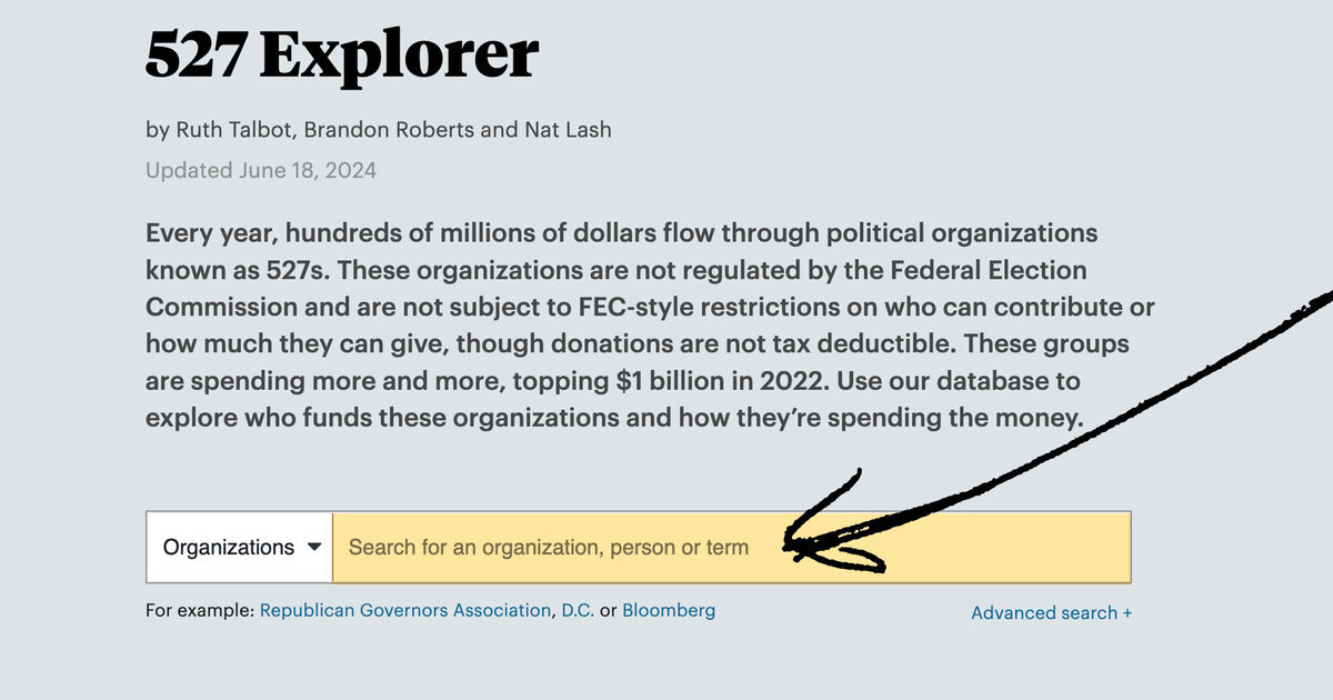 Easily Search the Finances of 527s With ProPublica’s New Database — ProPublica