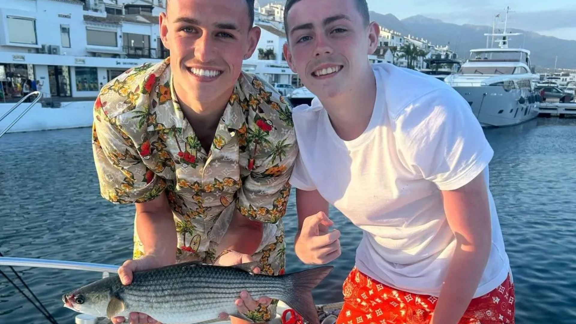 England ace Phil Foden poses with fish he caught with brother on pre-Euro holiday with family