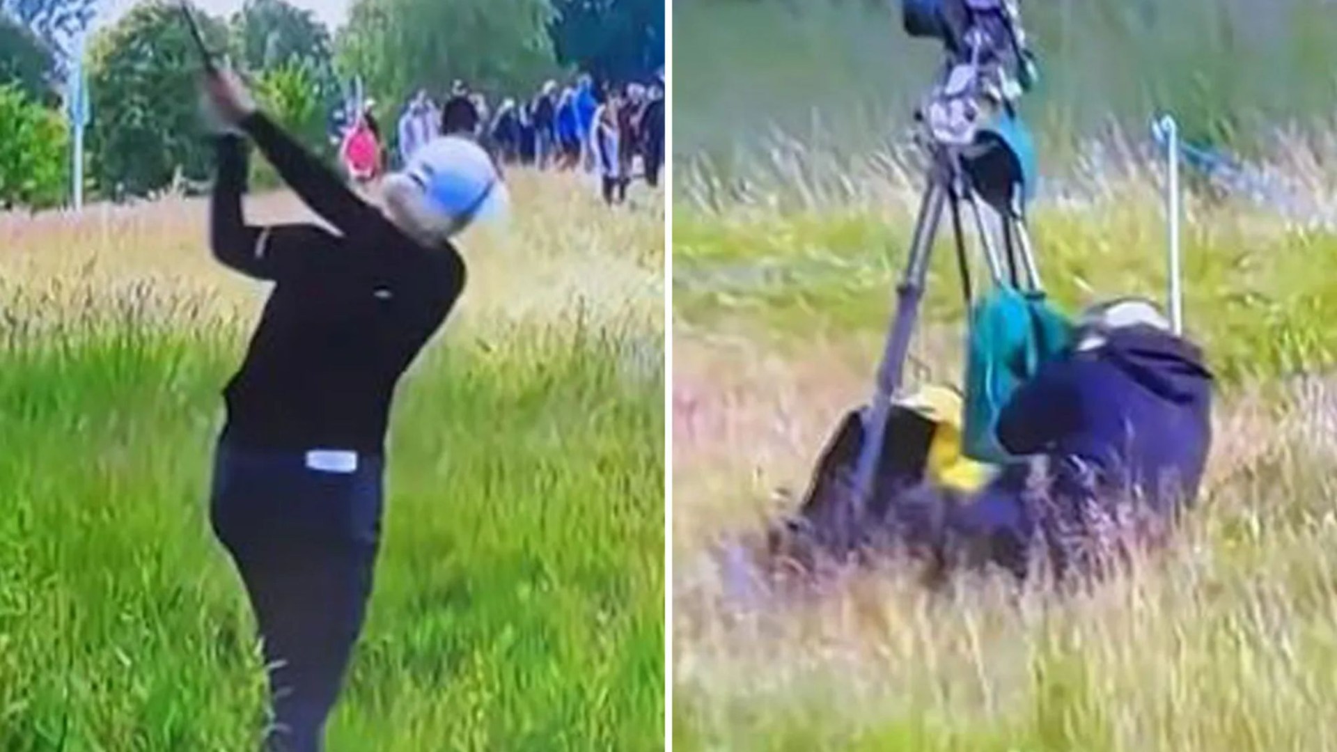 ‘Horrible moment’ camera man rushed to hospital after being struck on head by golf ball and collapsing to the floor