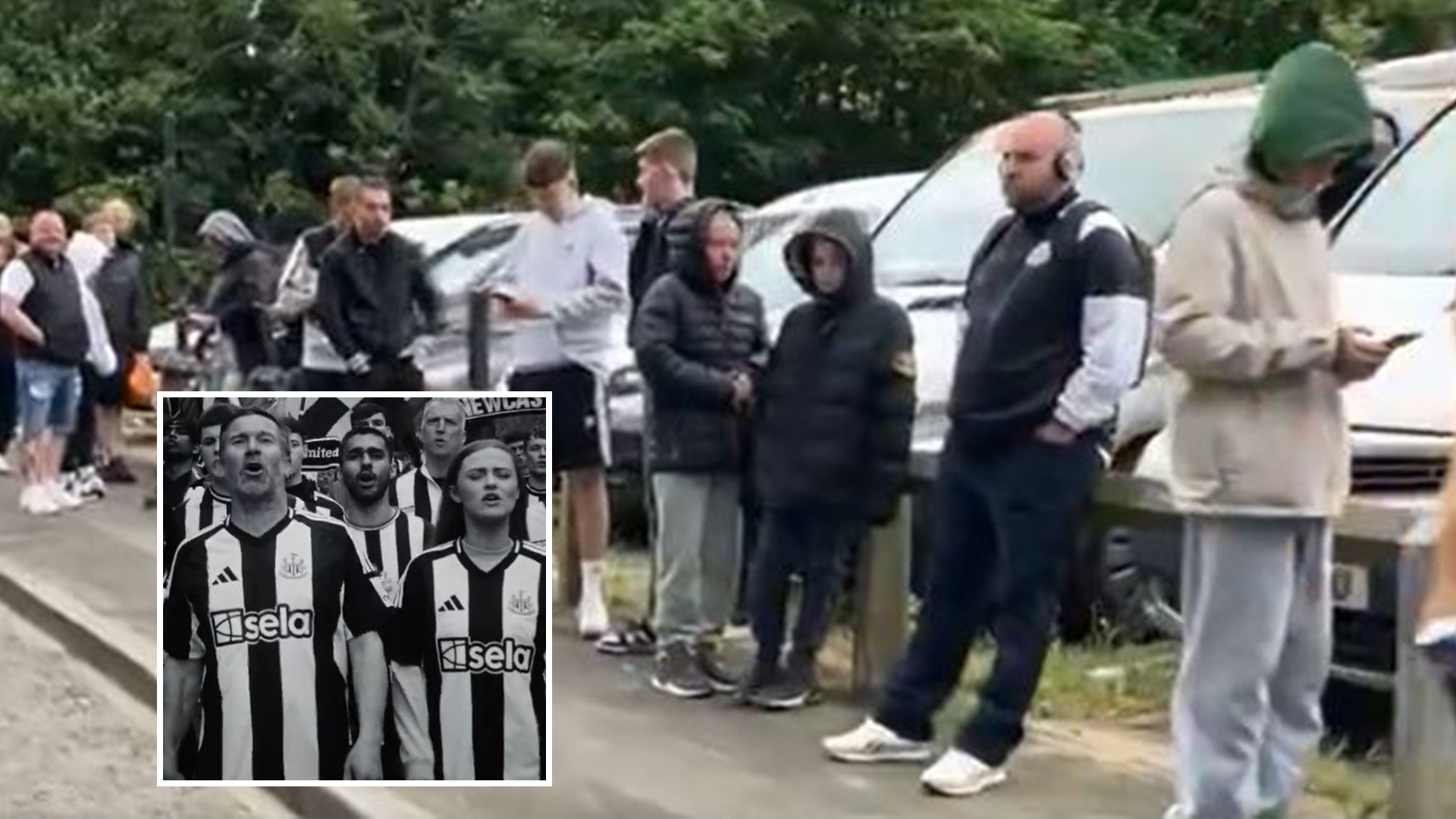 Hundreds of Newcastle fans queue outside St James’ Park from MIDNIGHT to buy adidas kit at 8am after ‘best advert ever’