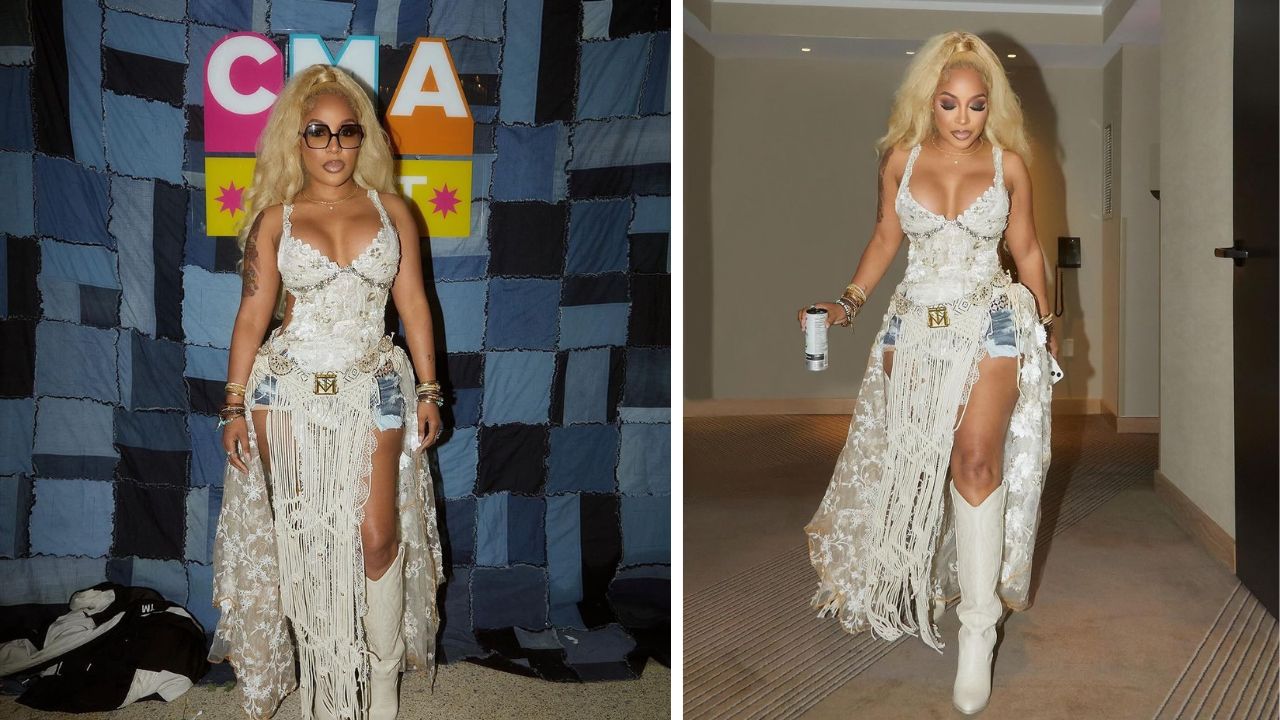 K. Michelle Performed in a Off White Tanya Marie Handmade Goddess Gown to the Country Music Association Fest – Fashion Bomb Daily