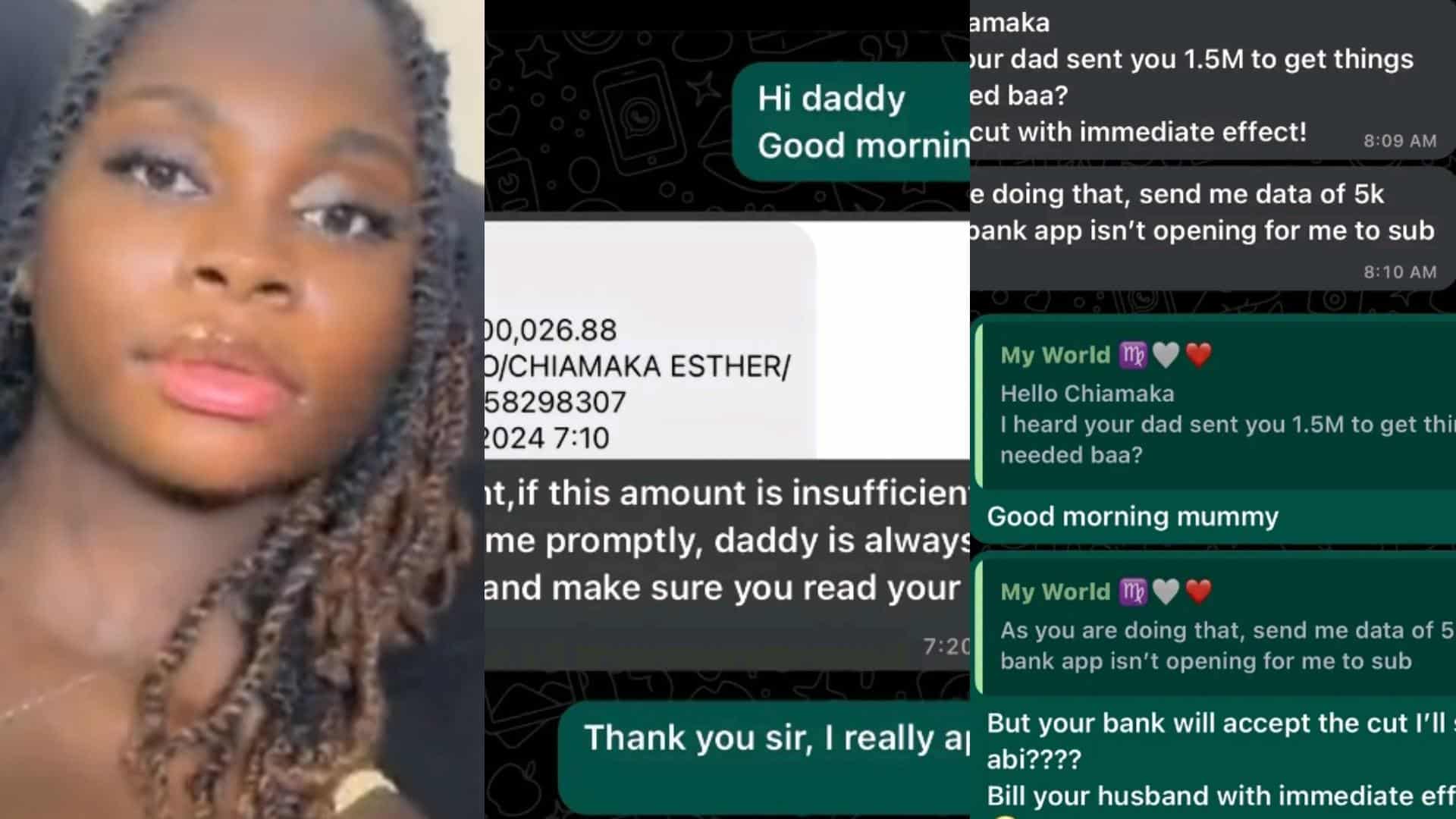 Lady vents as mom demands share of N1.5M cash gift from dad