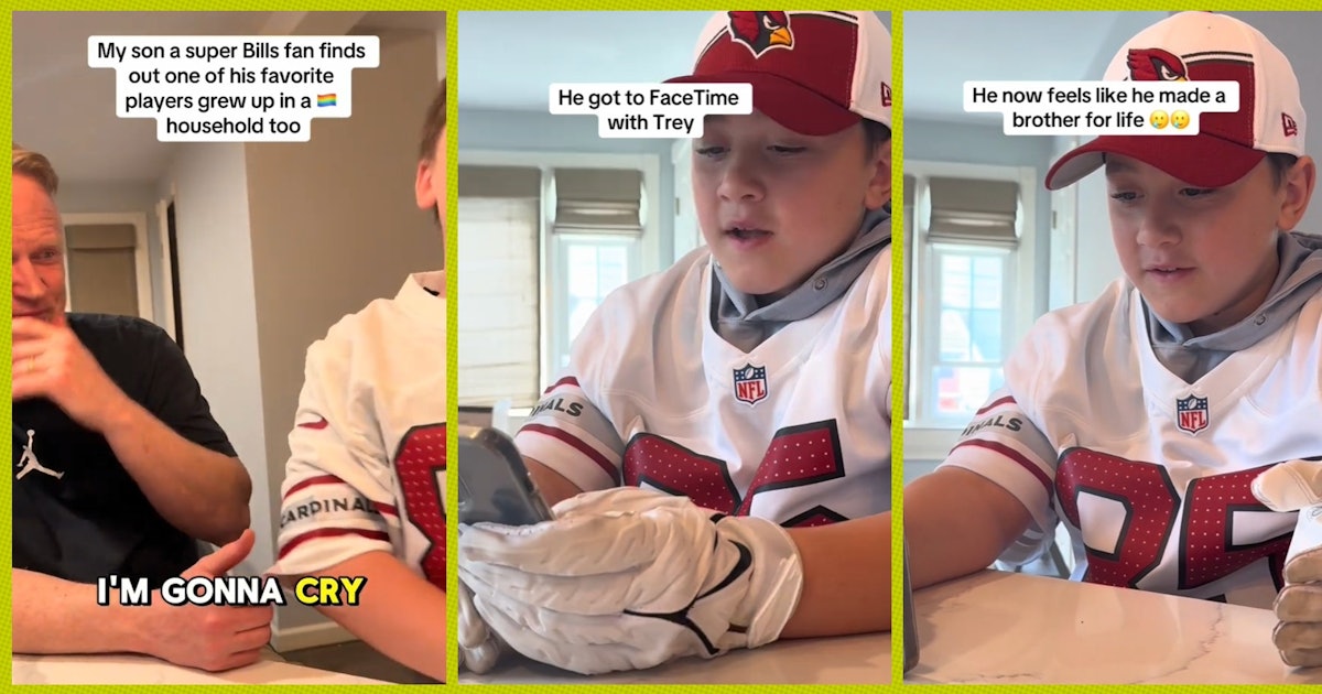 NFL’s Trey McBride & Young Fan Bond Over Having Same-Sex Parents