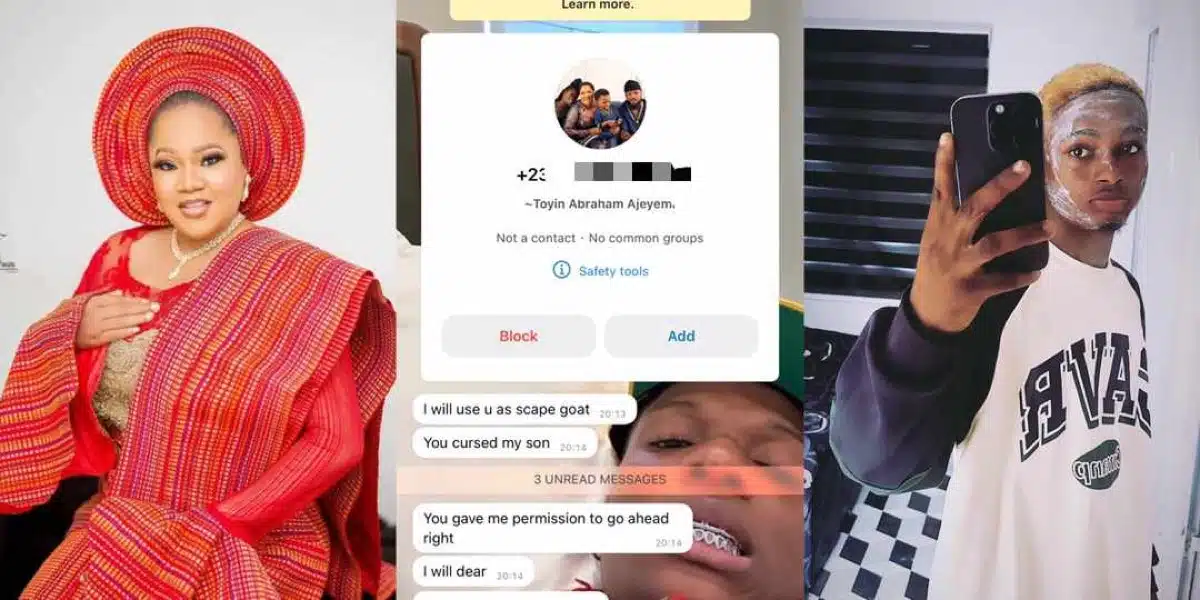 Toyin Abraham allegedly threatens Twitter user for cursing her son