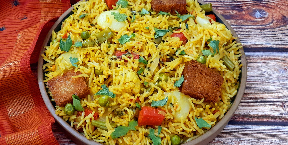 Vegetable Brinji Rice Recipe – Mads’ Cookhouse