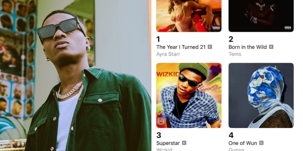 Wizkid’s ‘Superstar’ album reaches top 3 on Apple Music Nigeria after 13 Years