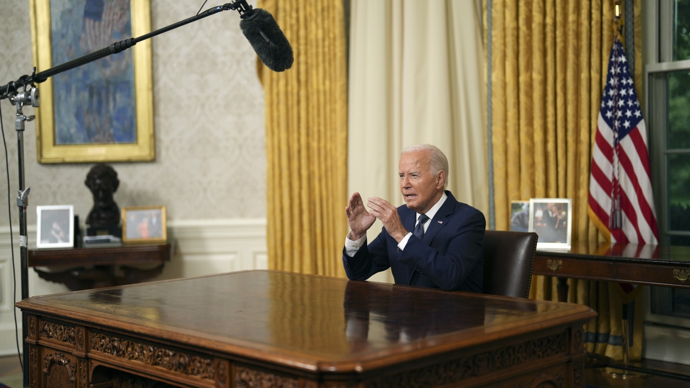 Biden to deliver Oval Office address after departing presidential race : NPR