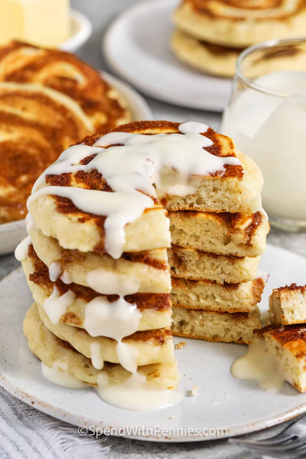 Cinnamon Roll Pancakes – Spend With Pennies