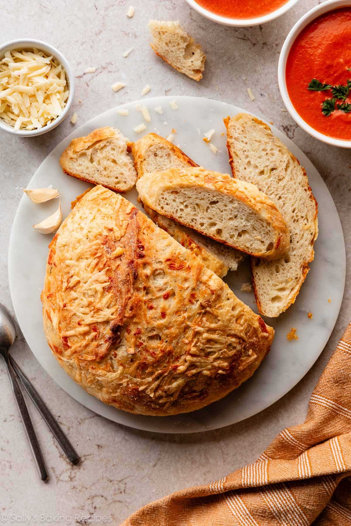 Asiago-Crusted Skillet Bread (No Knead)