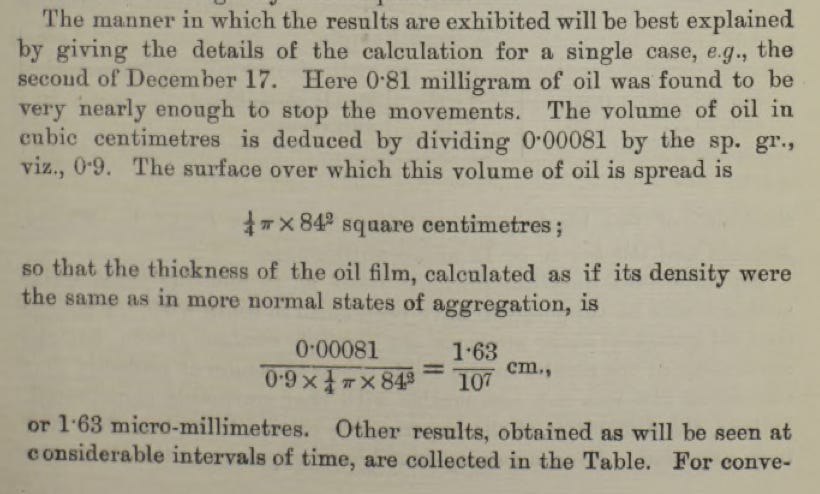 Estimating The Size Of A Single Molecule Of Oil Using Water