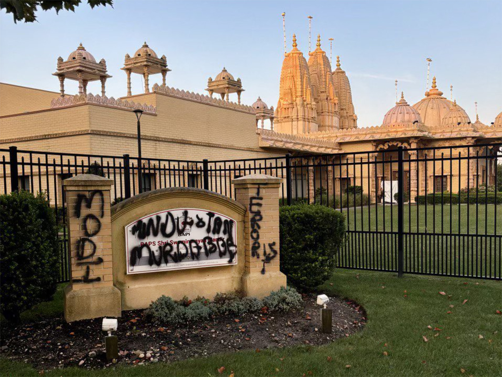 Long Island Hindu temple vandalized ahead of Indian prime minister’s visit