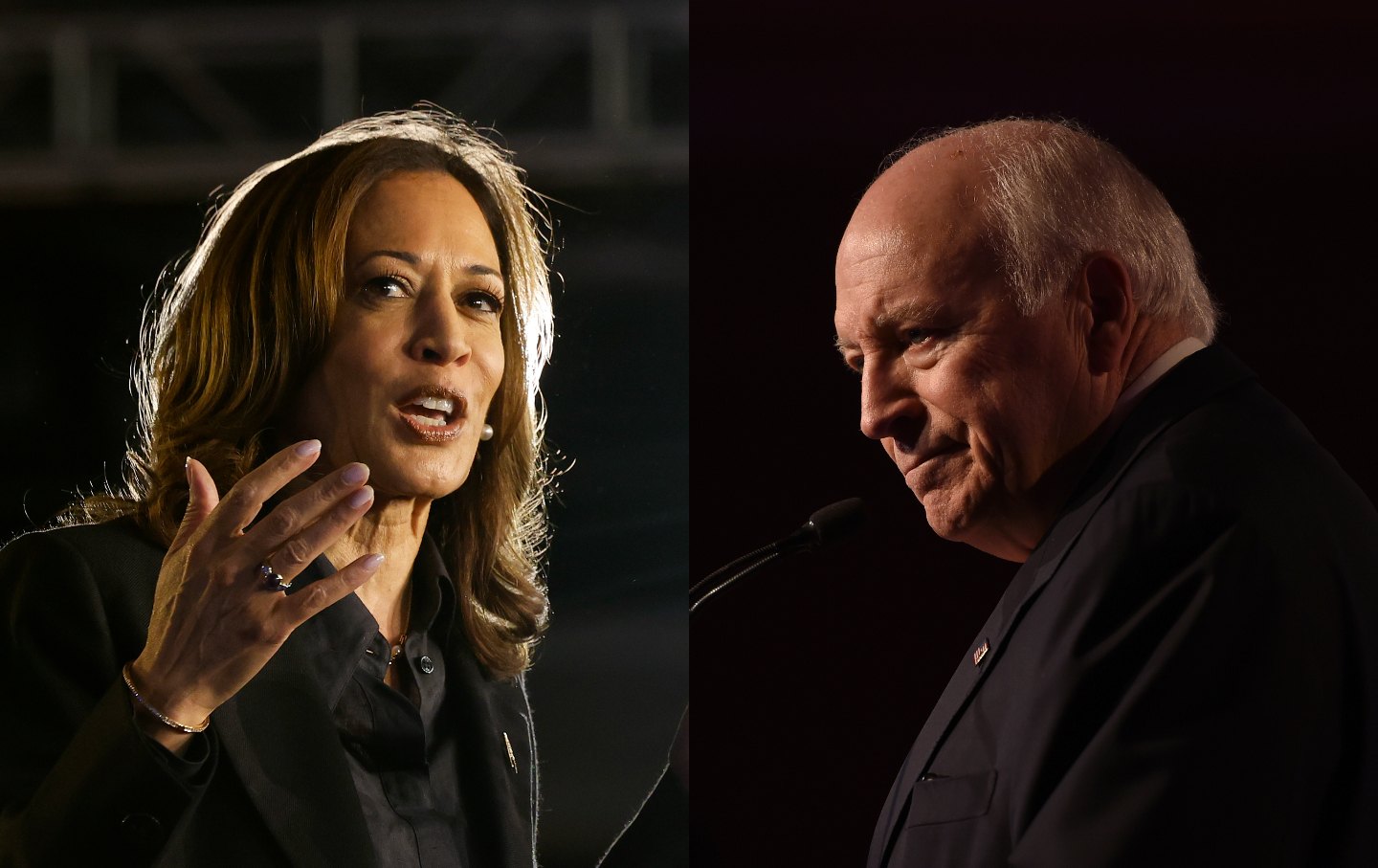 L: Kamala Harris; R: Dick Cheney