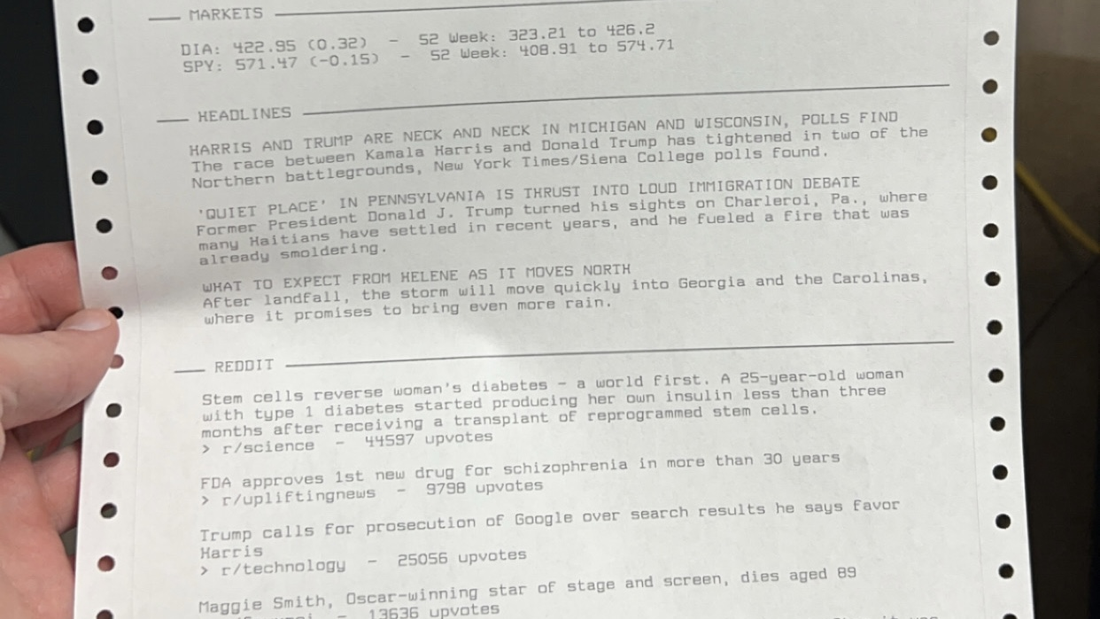 Dot-Matrix Printer Brings Old School Feel To Today’s Headlines