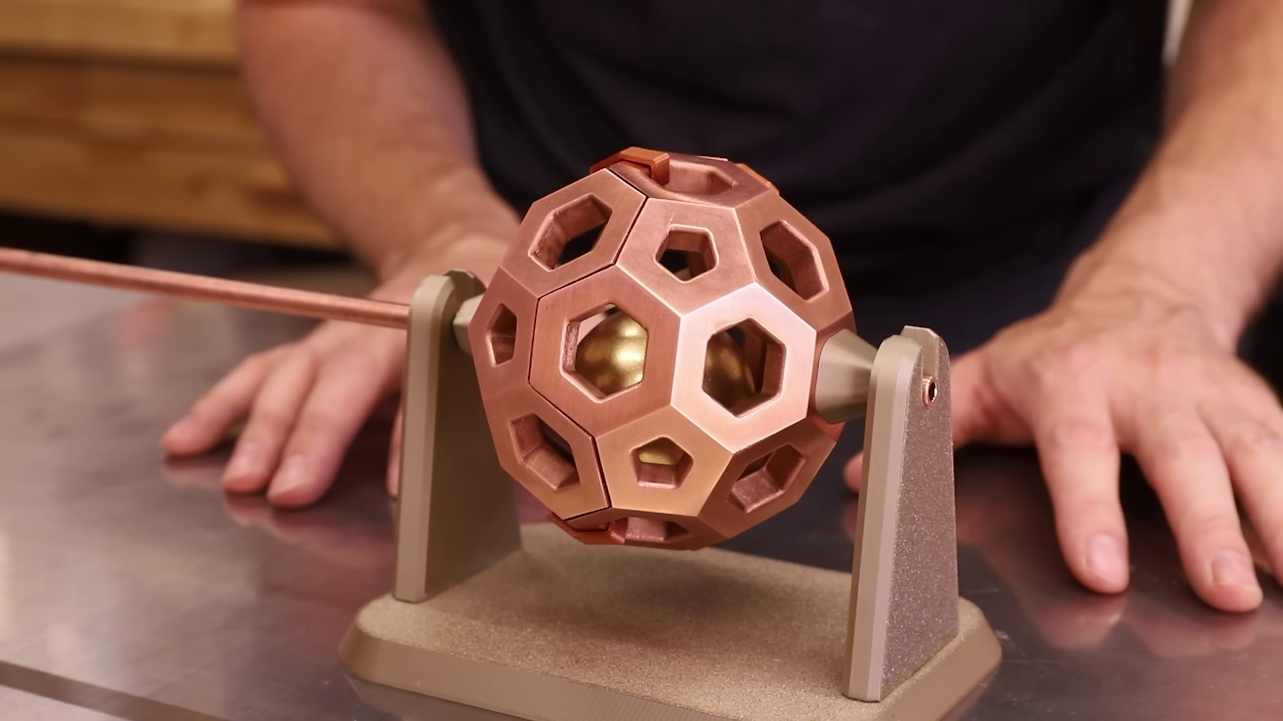 Levitating Magnet In A Spherical Copper Cage