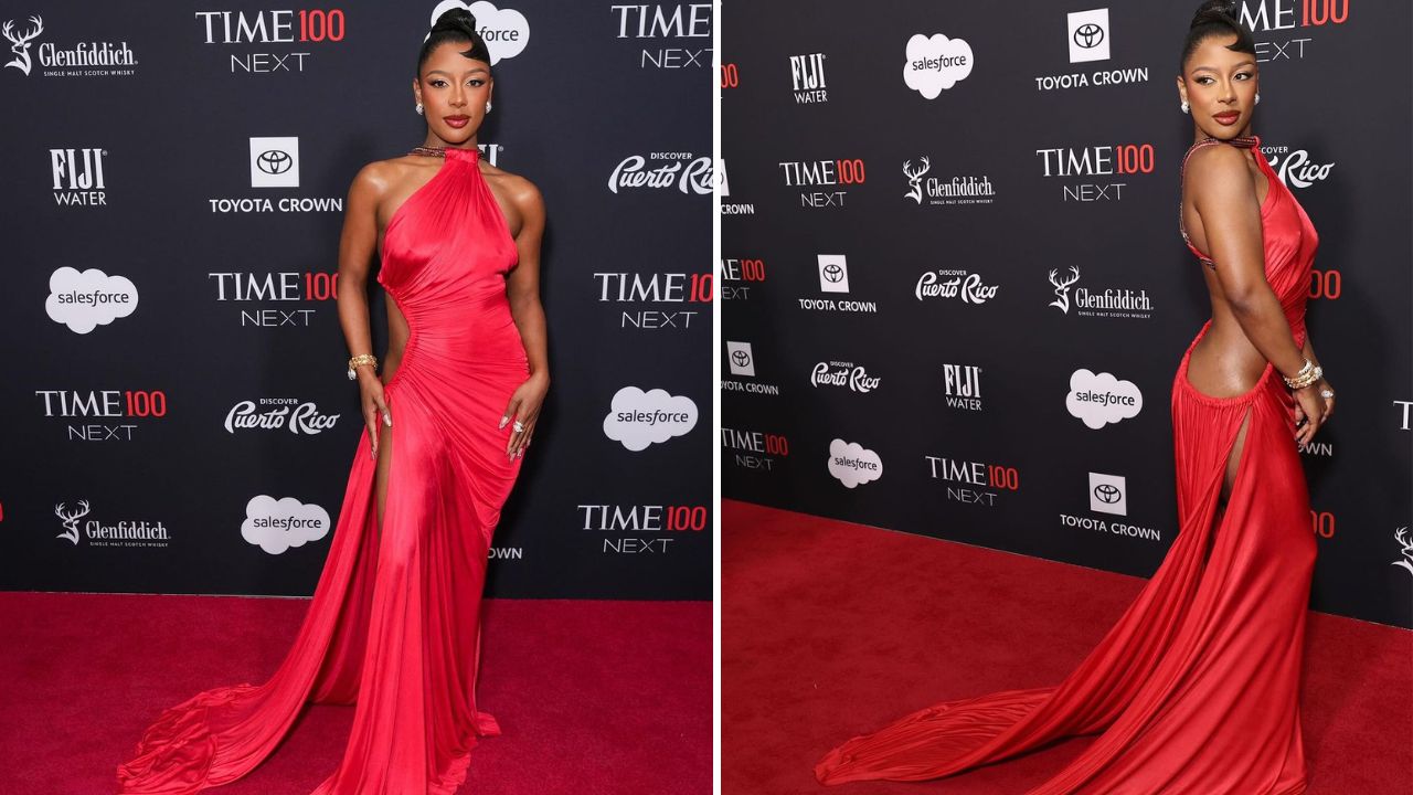 Victoria Monét Stunned in a Sizzling Red Roberto Cavalli Gown to the 2024 Times 100 Next Gala